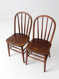 antique Webster Mfg Co children's chair pair