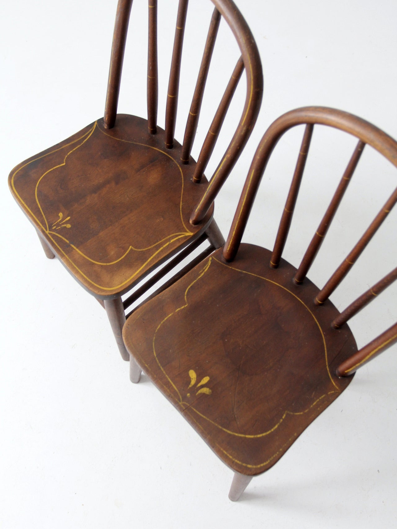 antique Webster Mfg Co children's chair pair