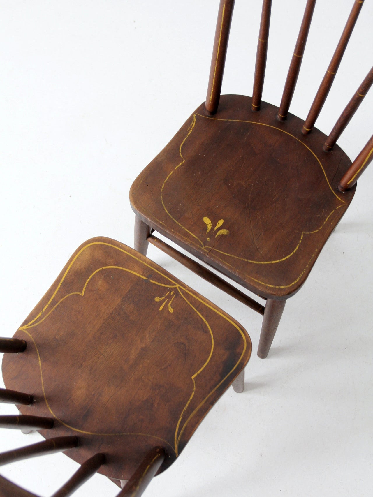 antique Webster Mfg Co children's chair pair