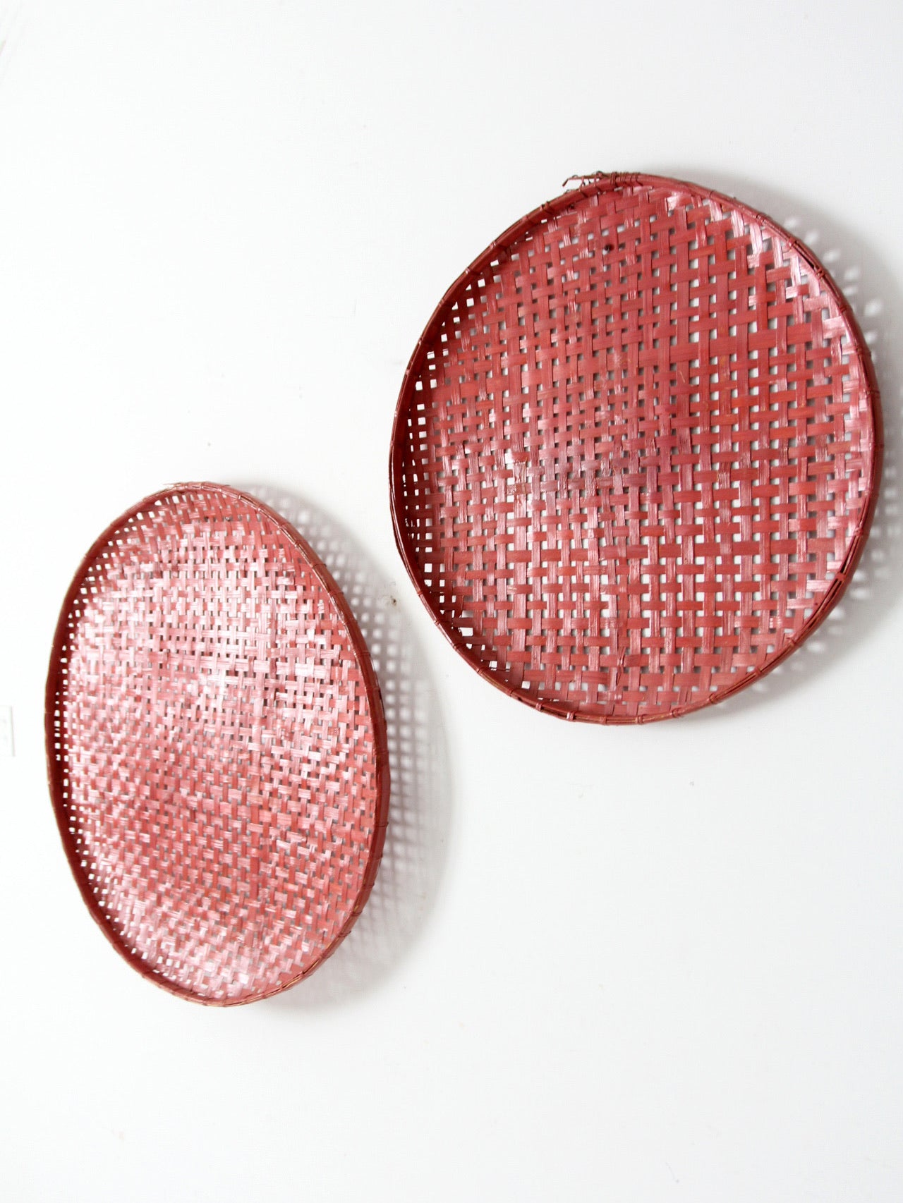 vintage painted tobacco baskets pair