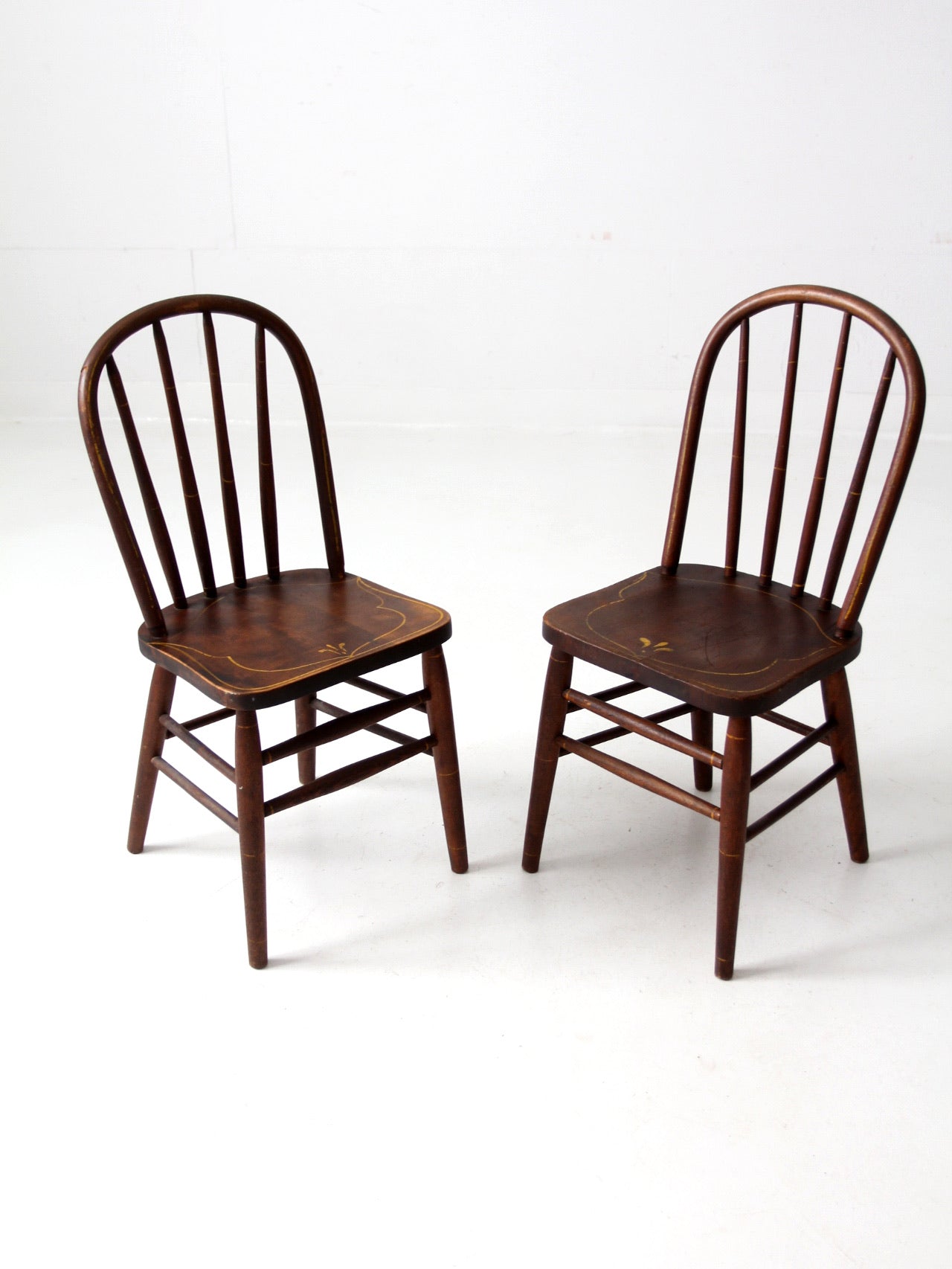 antique Webster Mfg Co children's chair pair