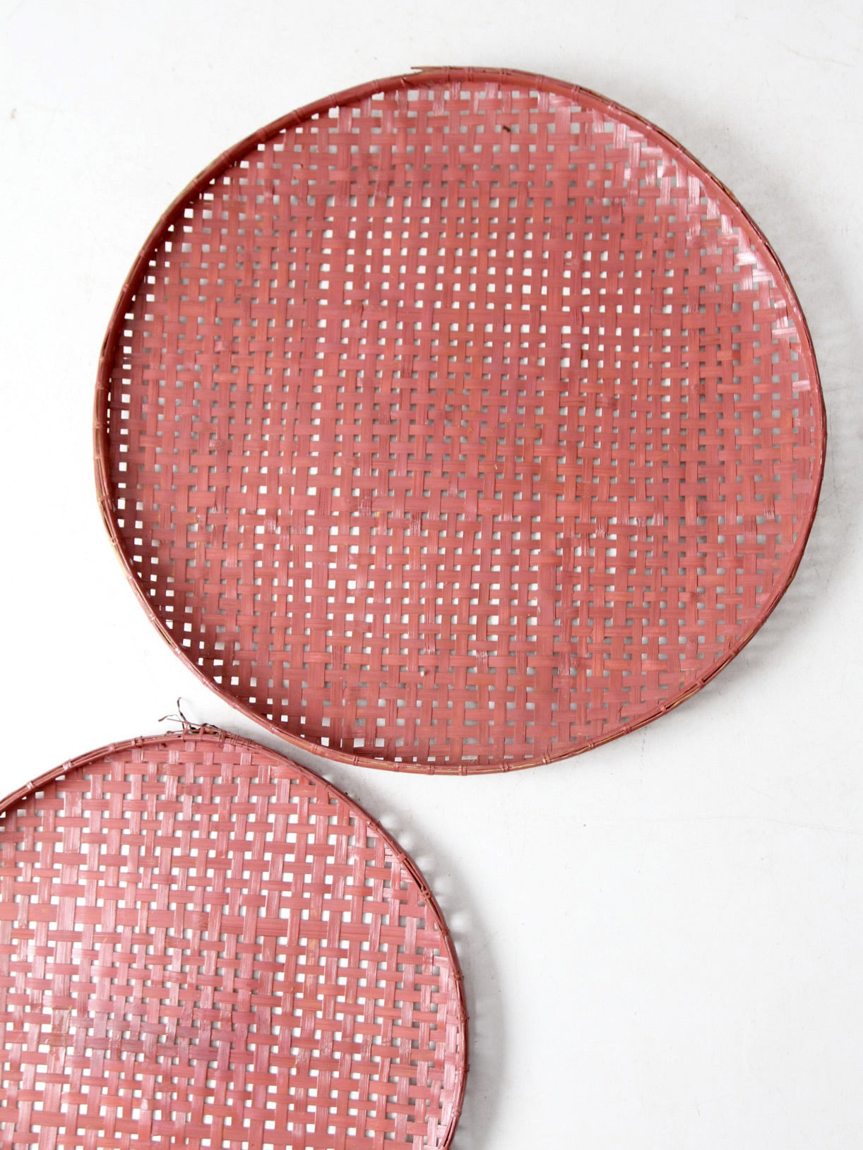 vintage painted tobacco baskets pair