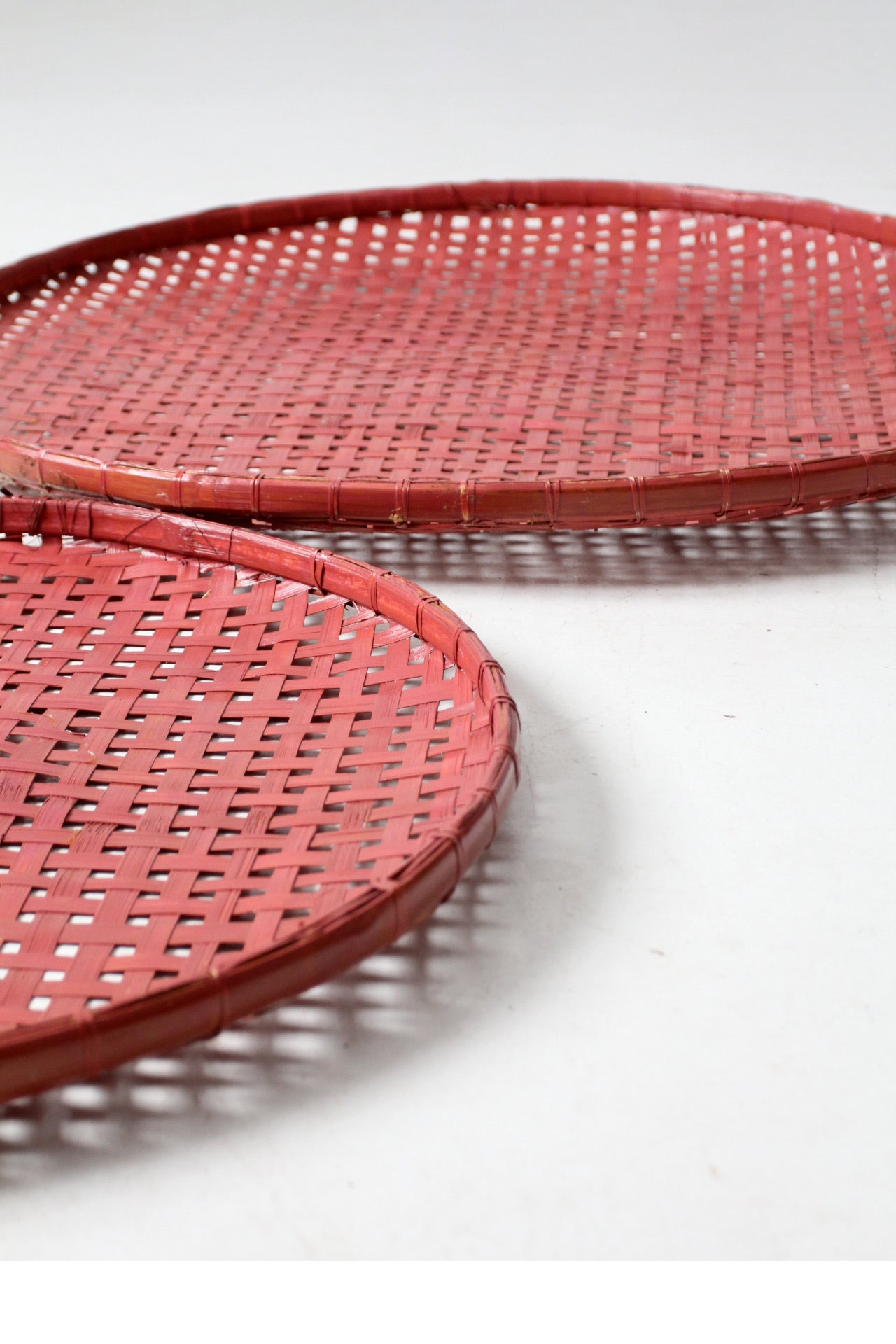 vintage painted tobacco baskets pair