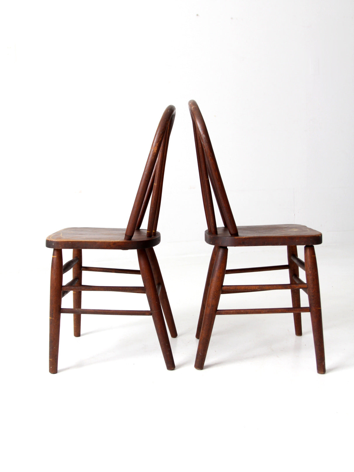 antique Webster Mfg Co children's chair pair