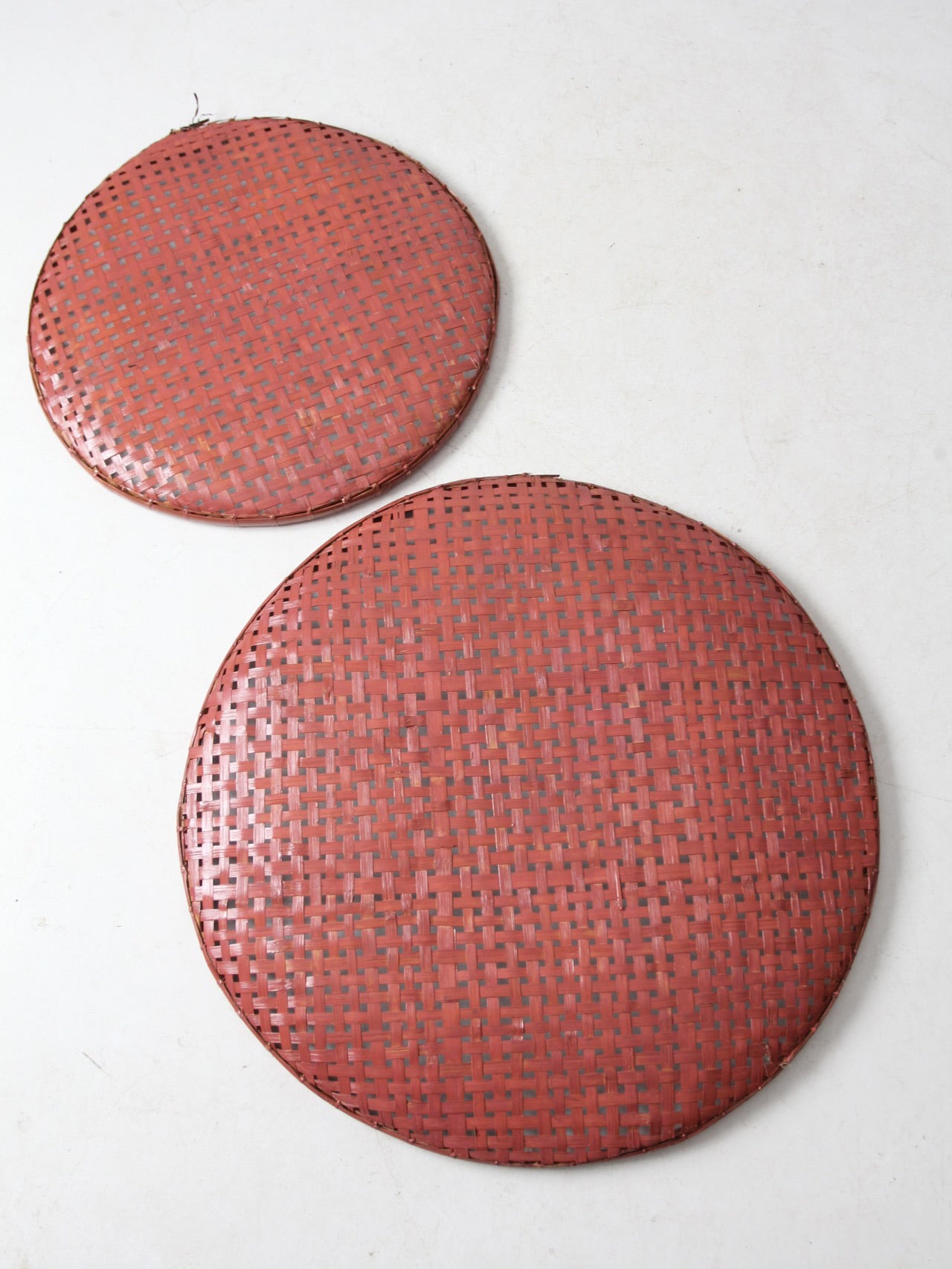 vintage painted tobacco baskets pair