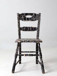 antique primitive crackle paint chair