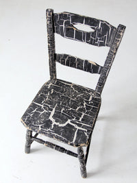 antique primitive crackle paint chair
