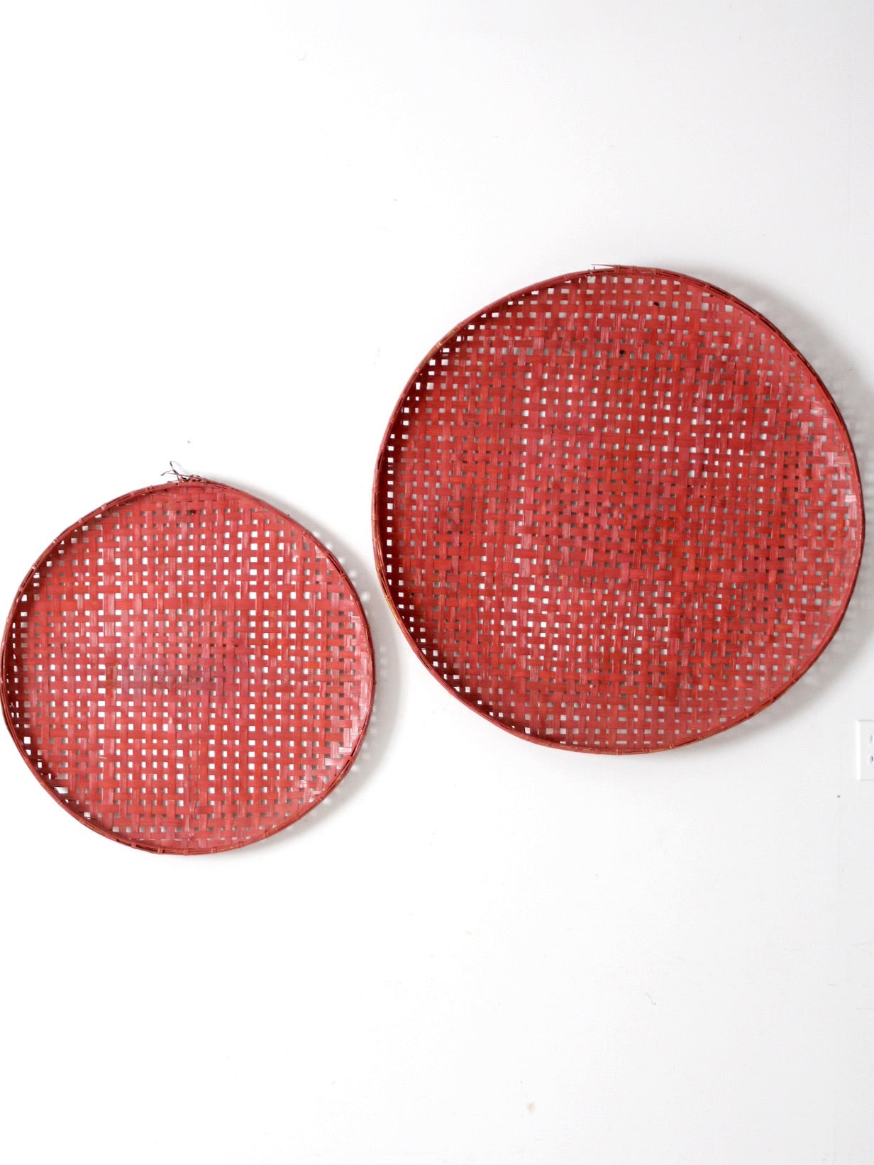 vintage painted tobacco baskets pair