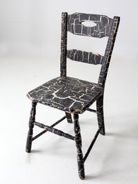 antique primitive crackle paint chair