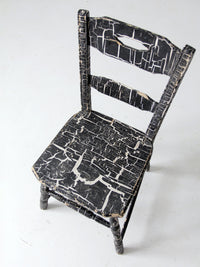 antique primitive crackle paint chair