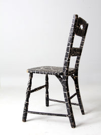 antique primitive crackle paint chair