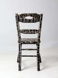 antique primitive crackle paint chair