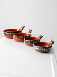 vintage Tlaquepaque Mexican pottery bowl set of 4