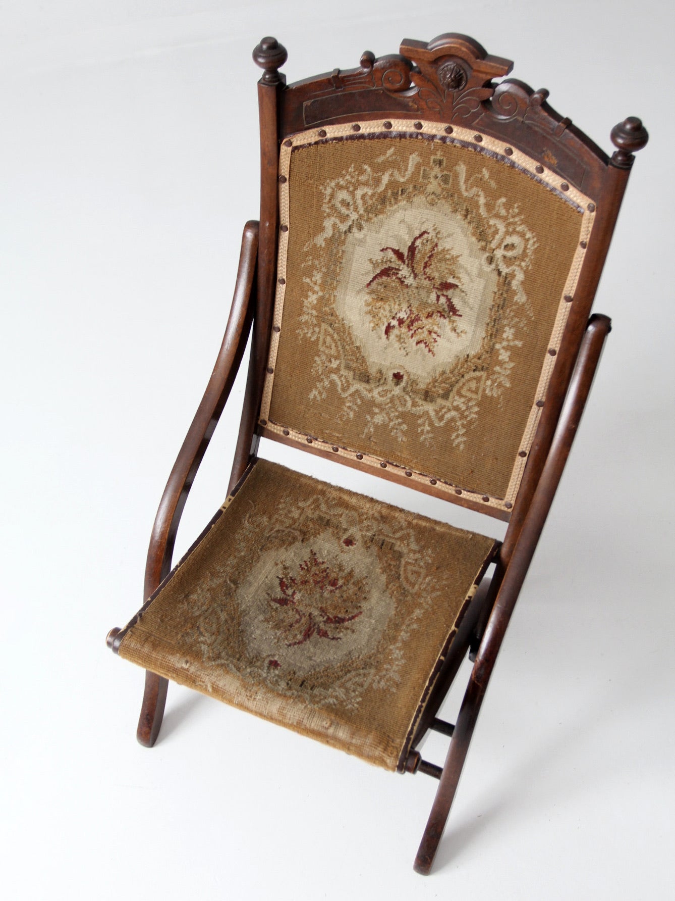 Eastlake Victorian tapestry folding chair
