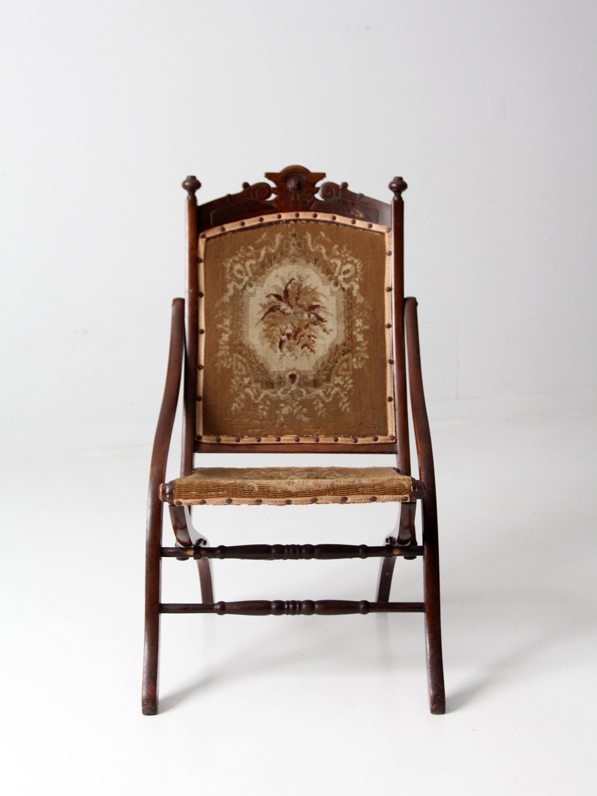 Eastlake Victorian tapestry folding chair