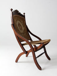 Eastlake Victorian tapestry folding chair