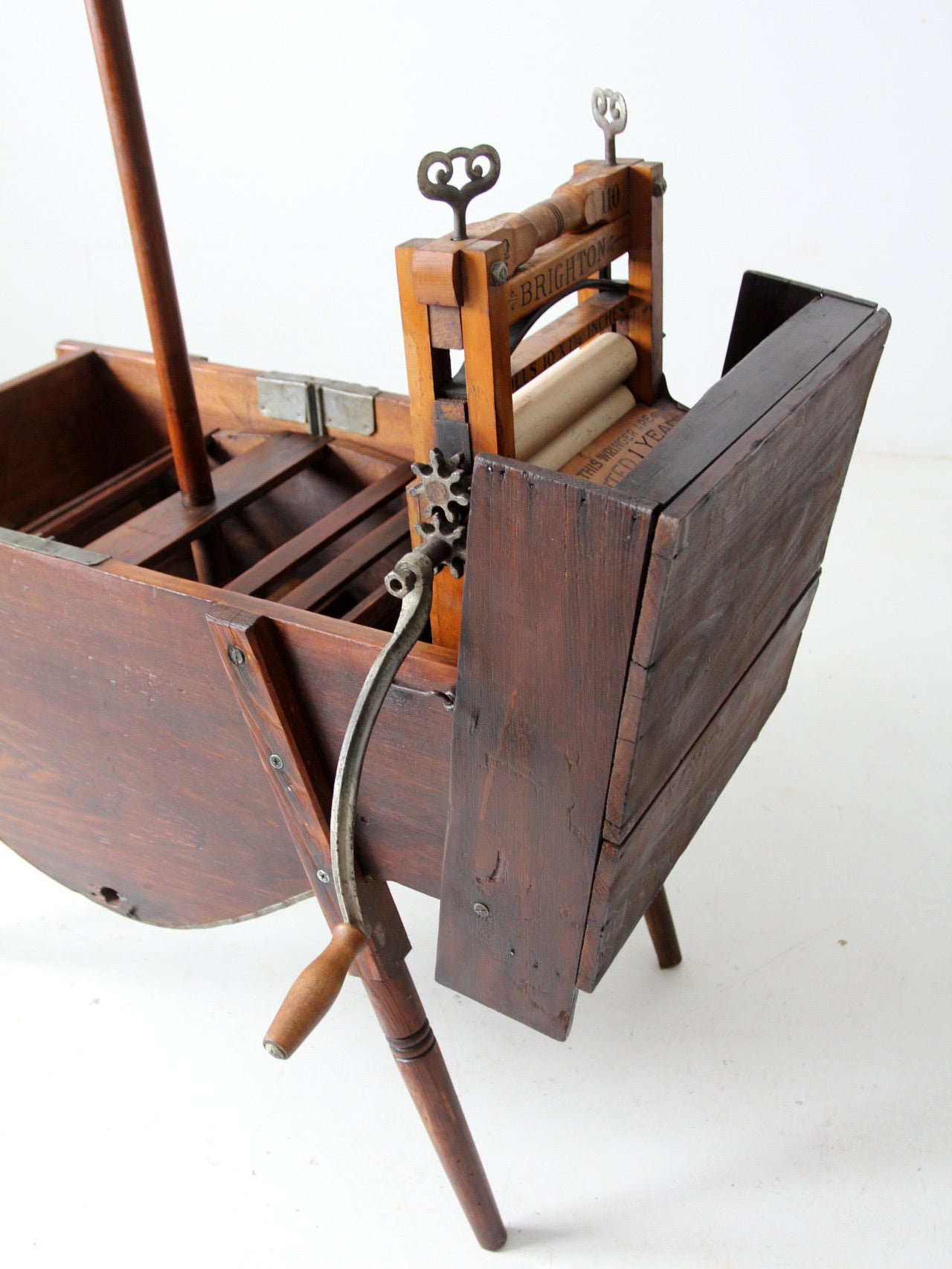 antique Brighton wringer with laundry wash stand