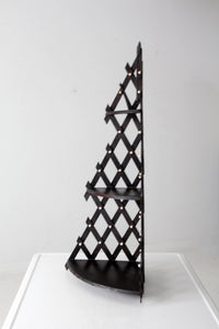 antique Victorian lattice corner shelf