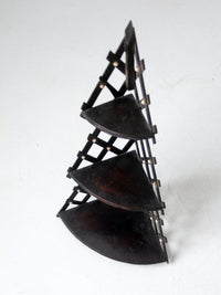 antique Victorian lattice corner shelf