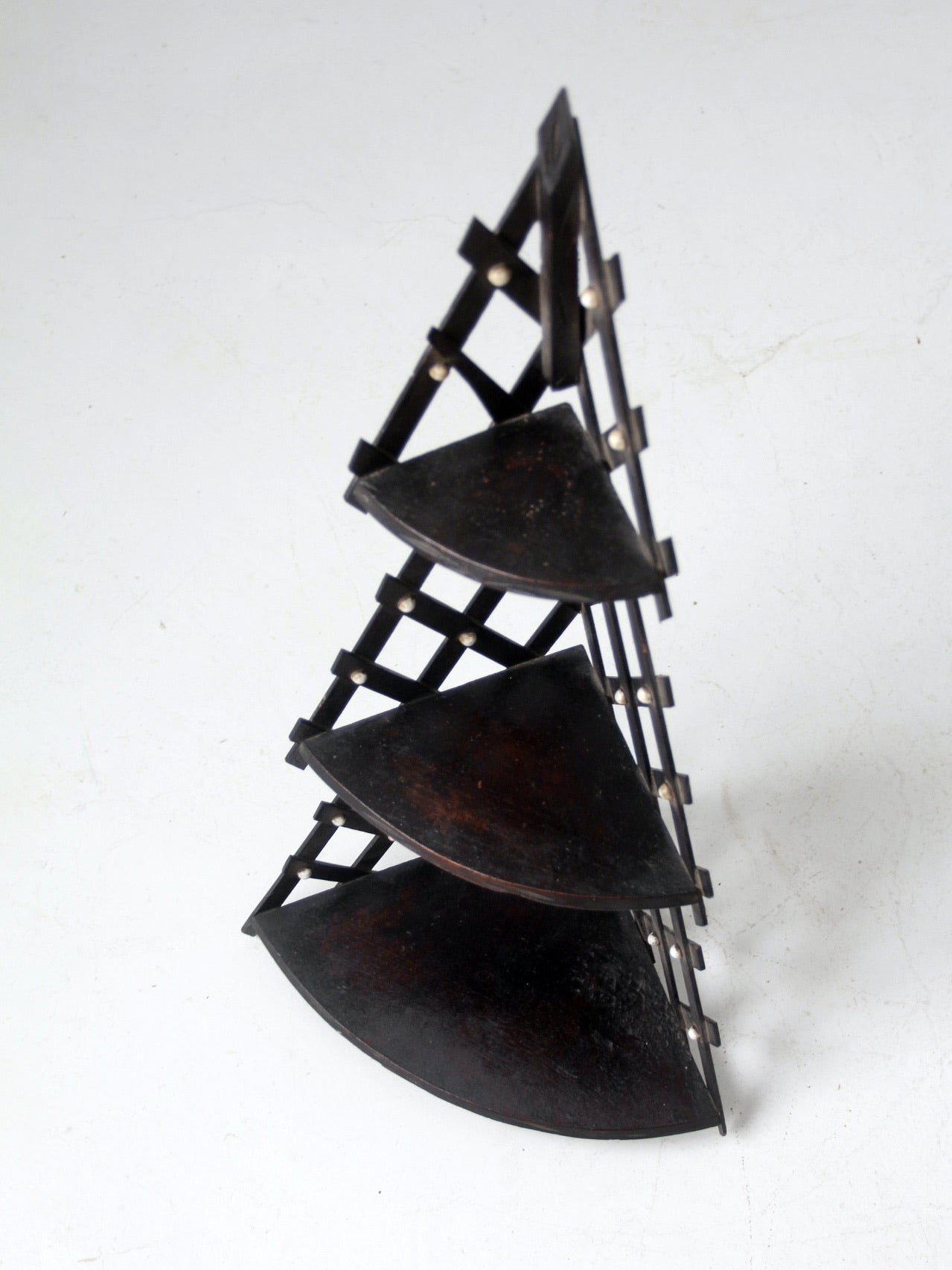 antique Victorian lattice corner shelf