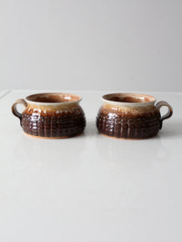 vintage studio pottery mugs pair