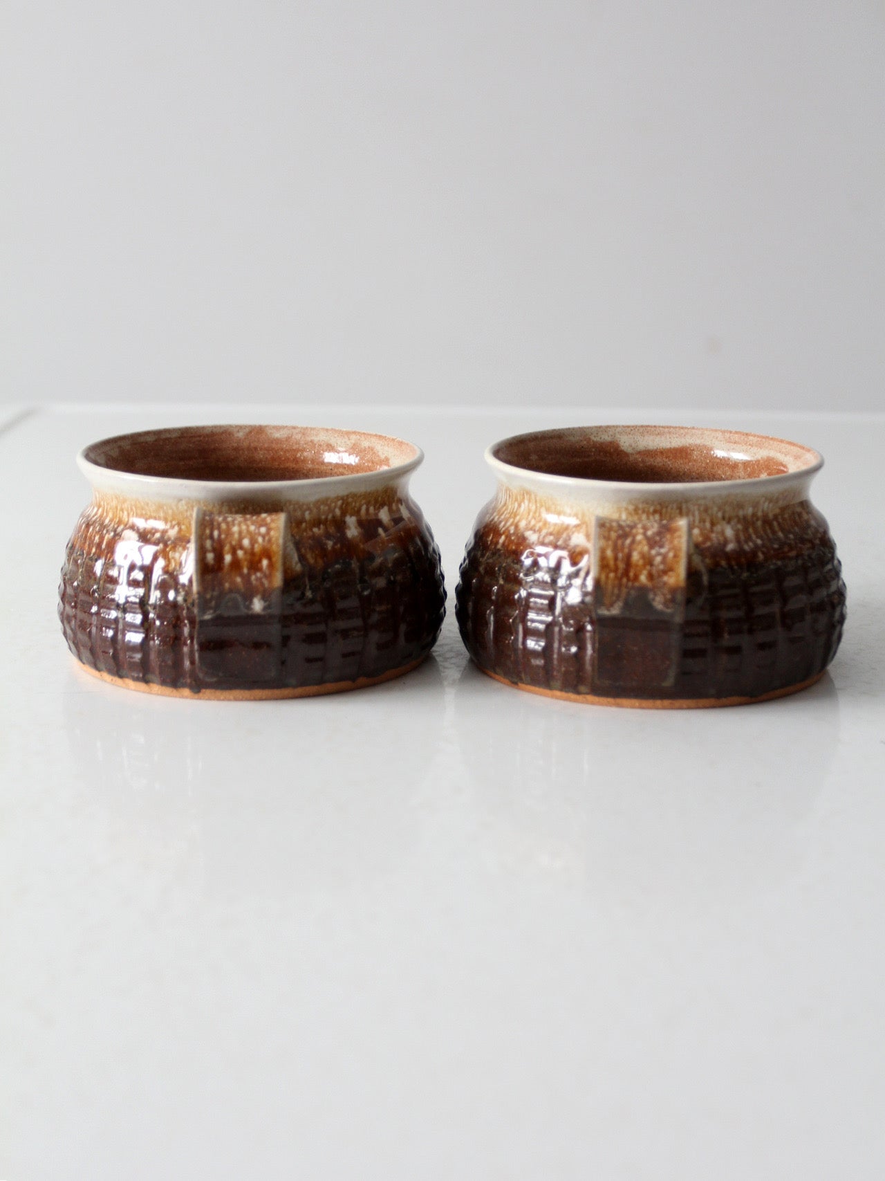 vintage studio pottery mugs pair
