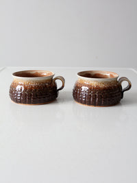 vintage studio pottery mugs pair