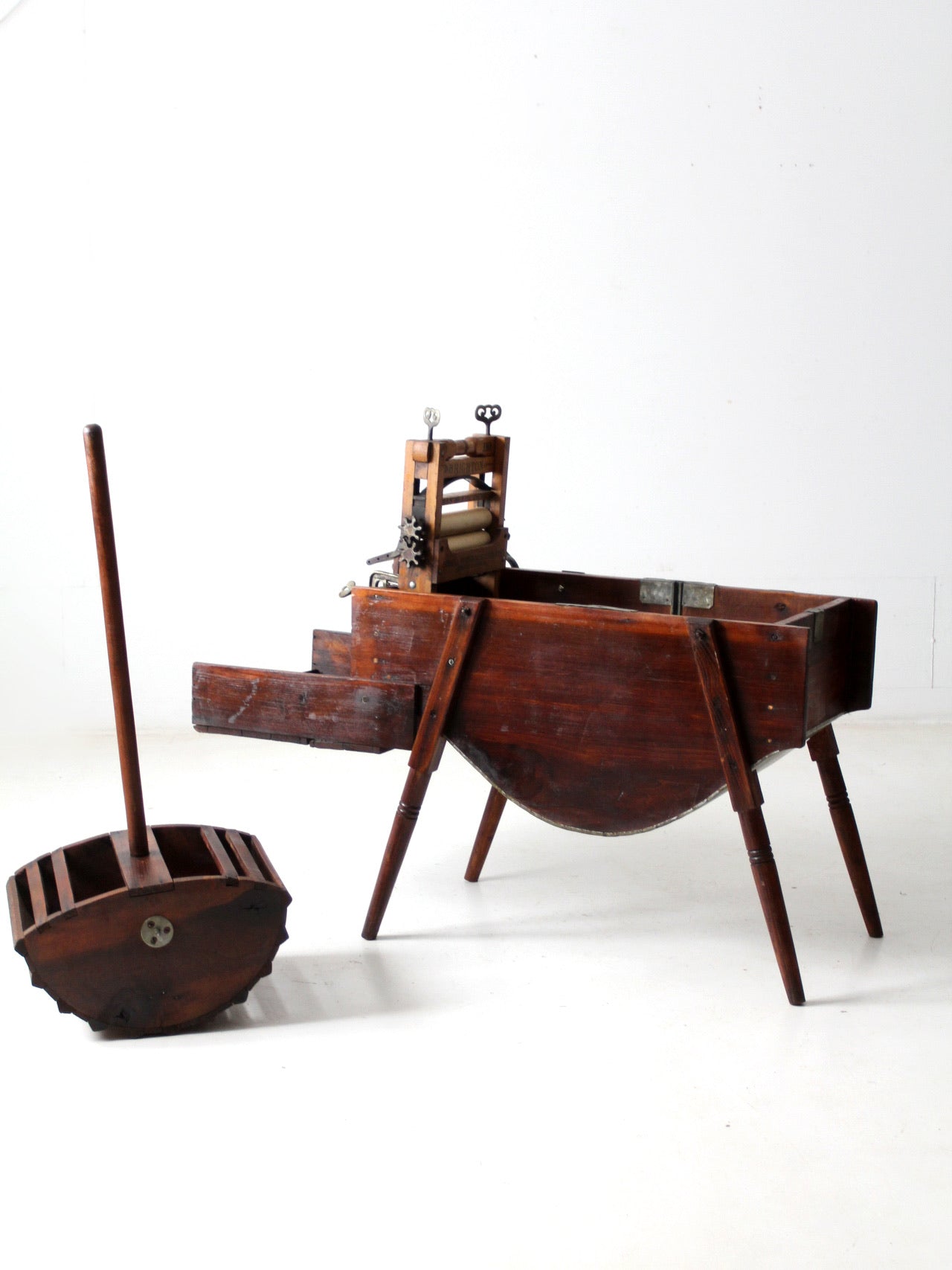 antique Brighton wringer with laundry wash stand