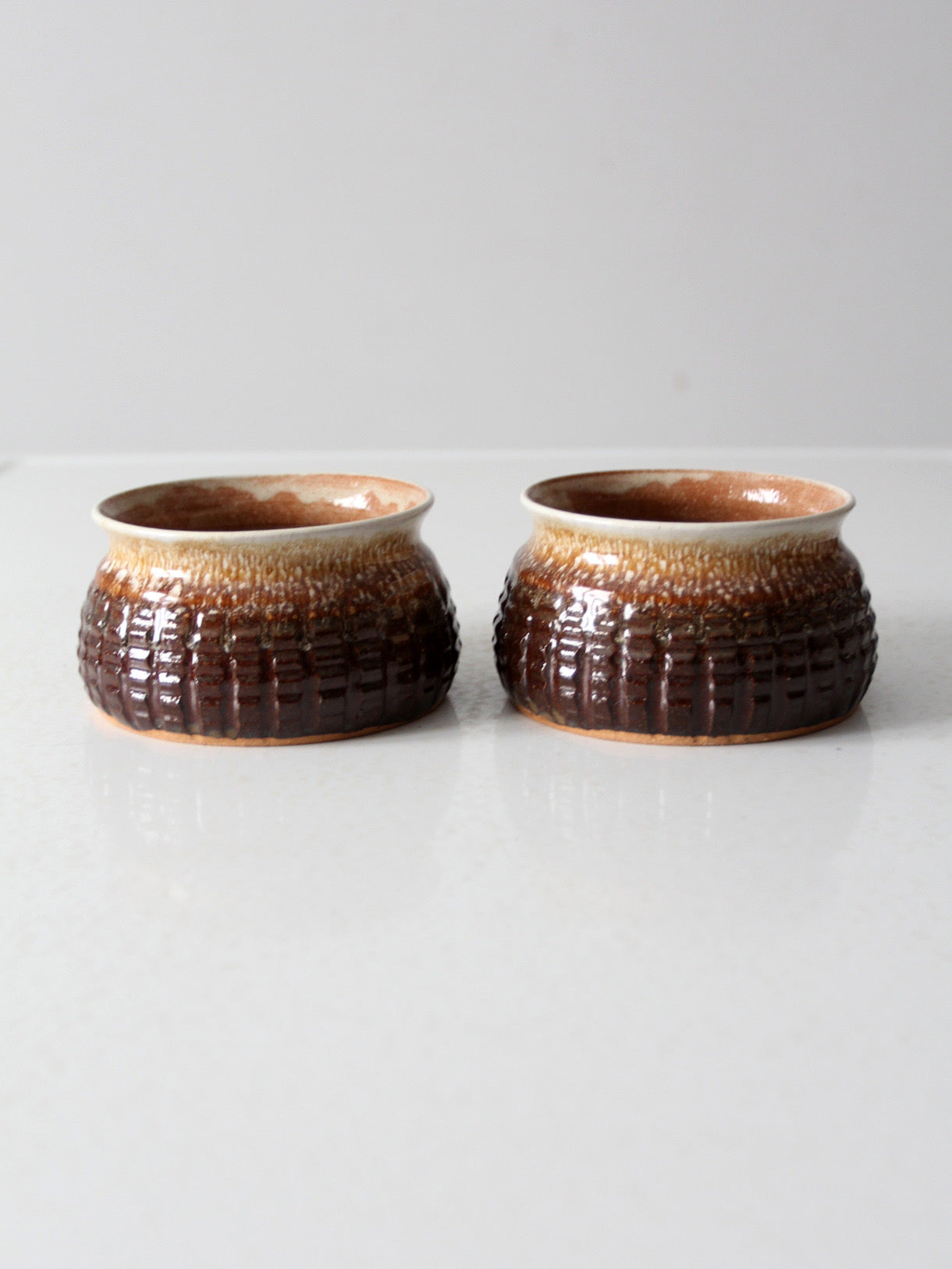 vintage studio pottery mugs pair