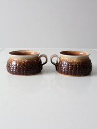 vintage studio pottery mugs pair