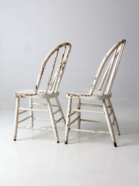 antique white spindle back chairs pair