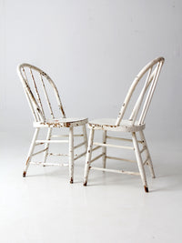 antique white spindle back chairs pair