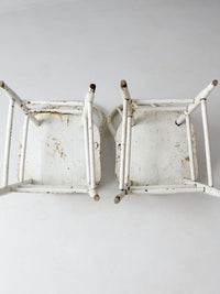 antique white spindle back chairs pair