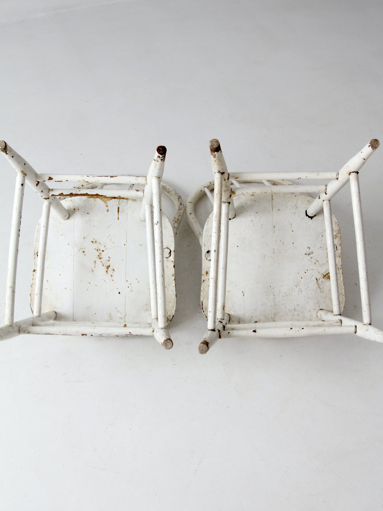 antique white spindle back chairs pair