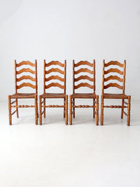 vintage rush seat ladder back dining chairs set of 4