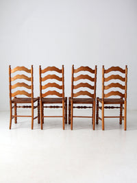 vintage rush seat ladder back dining chairs set of 4
