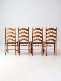 vintage rush seat ladder back dining chairs set of 4