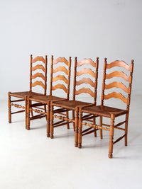 vintage rush seat ladder back dining chairs set of 4