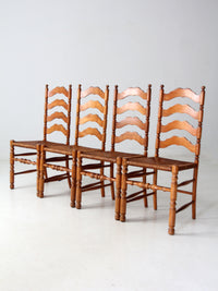 vintage rush seat ladder back dining chairs set of 4