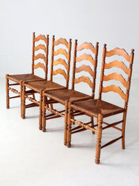vintage rush seat ladder back dining chairs set of 4