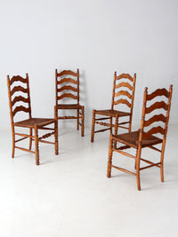 vintage rush seat ladder back dining chairs set of 4