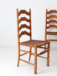 vintage rush seat ladder back dining chairs set of 4