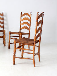 vintage rush seat ladder back dining chairs set of 4
