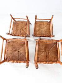vintage rush seat ladder back dining chairs set of 4