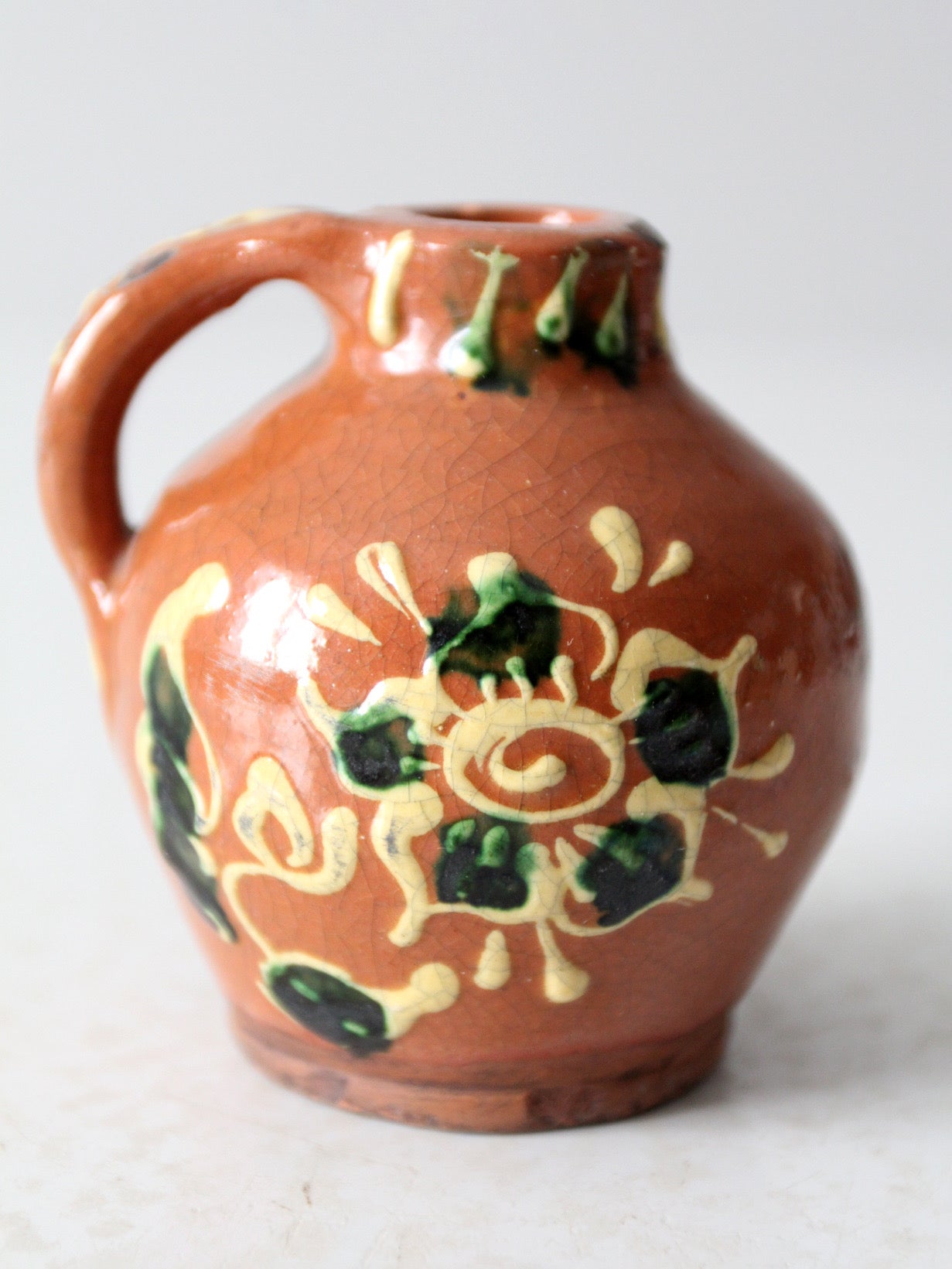 vintage Eastern European slipware mini jug