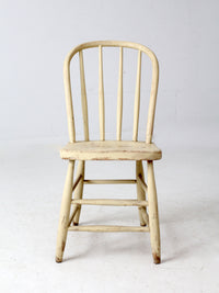 antique painted bow back spindle chair