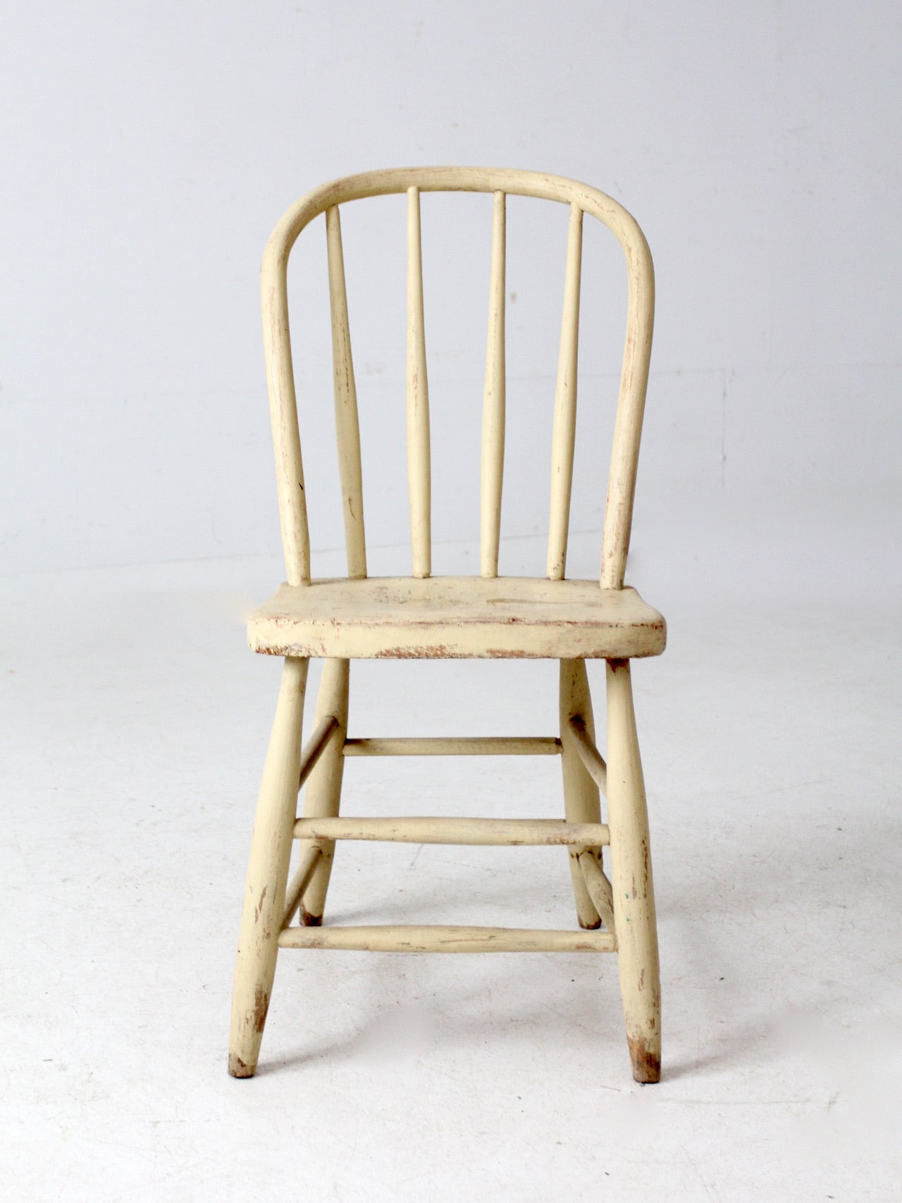 antique painted bow back spindle chair