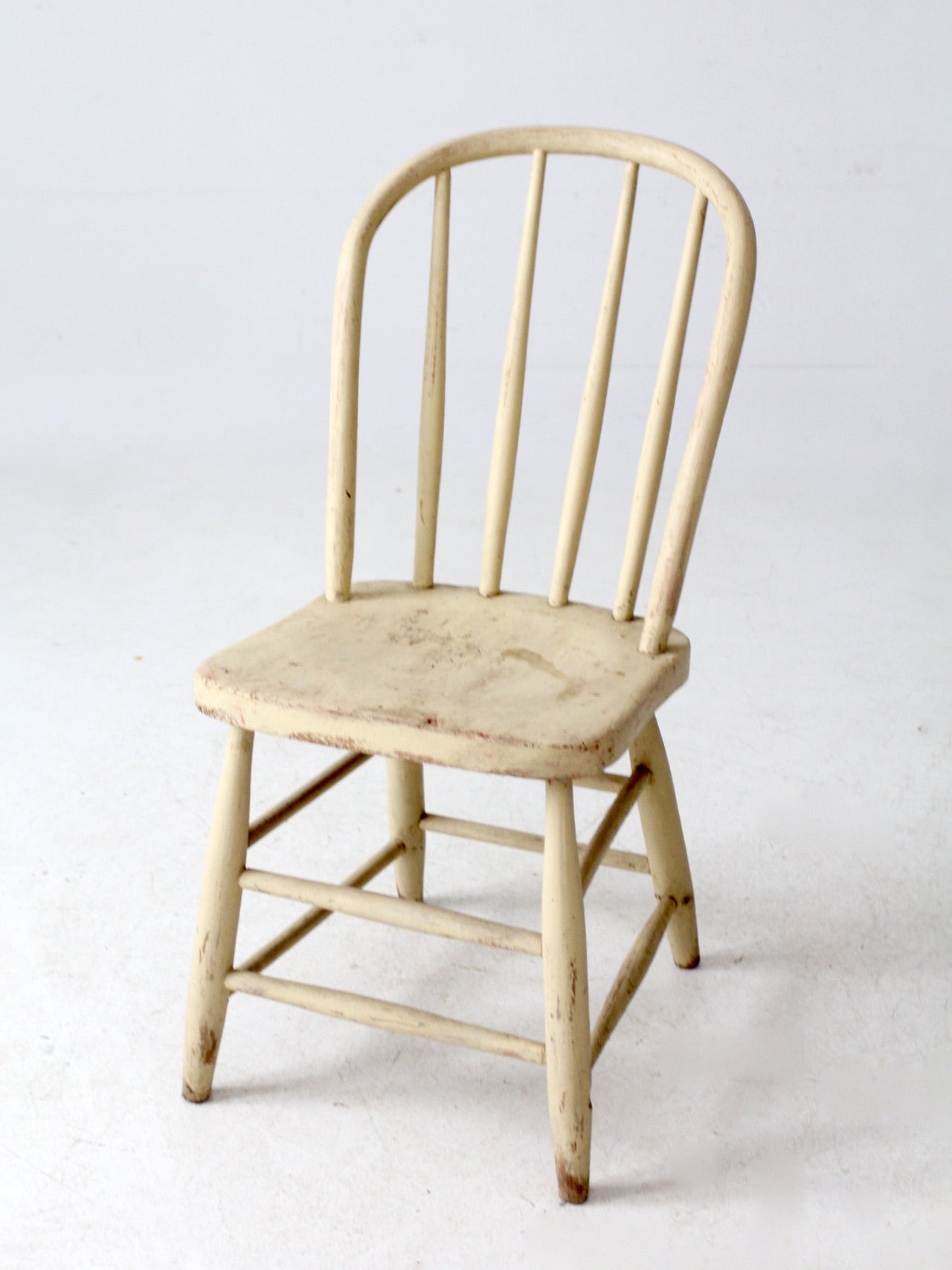 antique painted bow back spindle chair