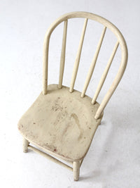 antique painted bow back spindle chair
