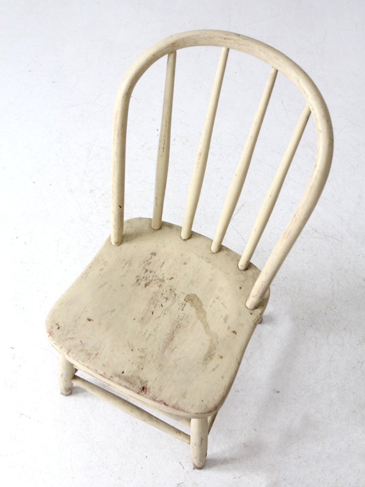 antique painted bow back spindle chair